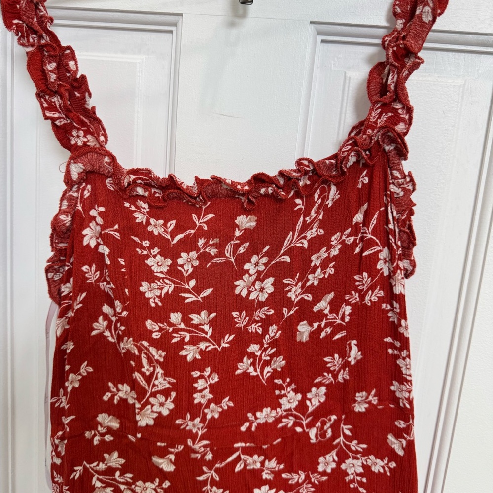 Lulu's Red Floral Dress